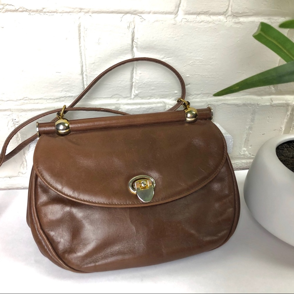 Vintage 70’s Ruth E Saltz Brown Leather Handbag